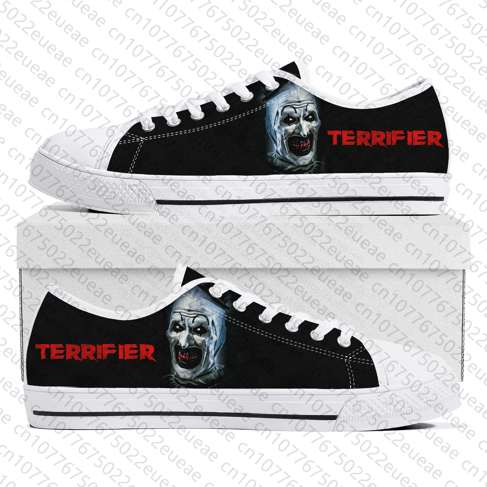 Terrifier Clown halloween Low Top Sneakers Mens Womens Teenager Canvas Sneaker Casual Custom Made Shoes Customize DIY Shoe