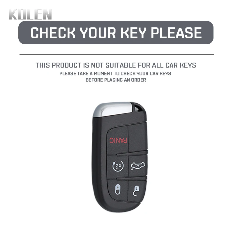 TPU Car Key Case Cover Shell Fob For Jeep Renegade Compass Grand Cherokee Chrysler 300C Wrangler Dodge Ram Charger Challenger view 2