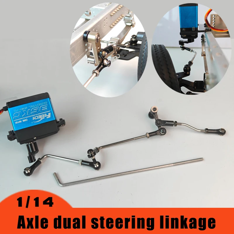 

Axle Steering Linkage Modification Kit Second Floor Plate Upgrade Accessories for 1/14 Tamiya RC Truck Trailer Tipper Turn DIY