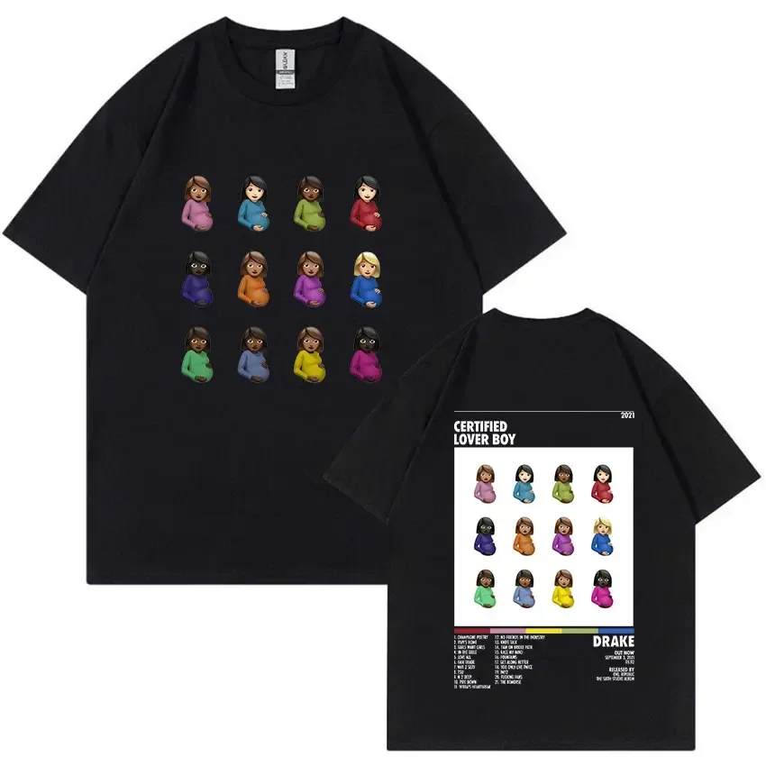 Rapper Drake Certified Lover Boy Album Print Graphic T Shirt Unisex Hip Hop Fashion T-shirt Men's 100% Cotton Oversized T-shirts image 2