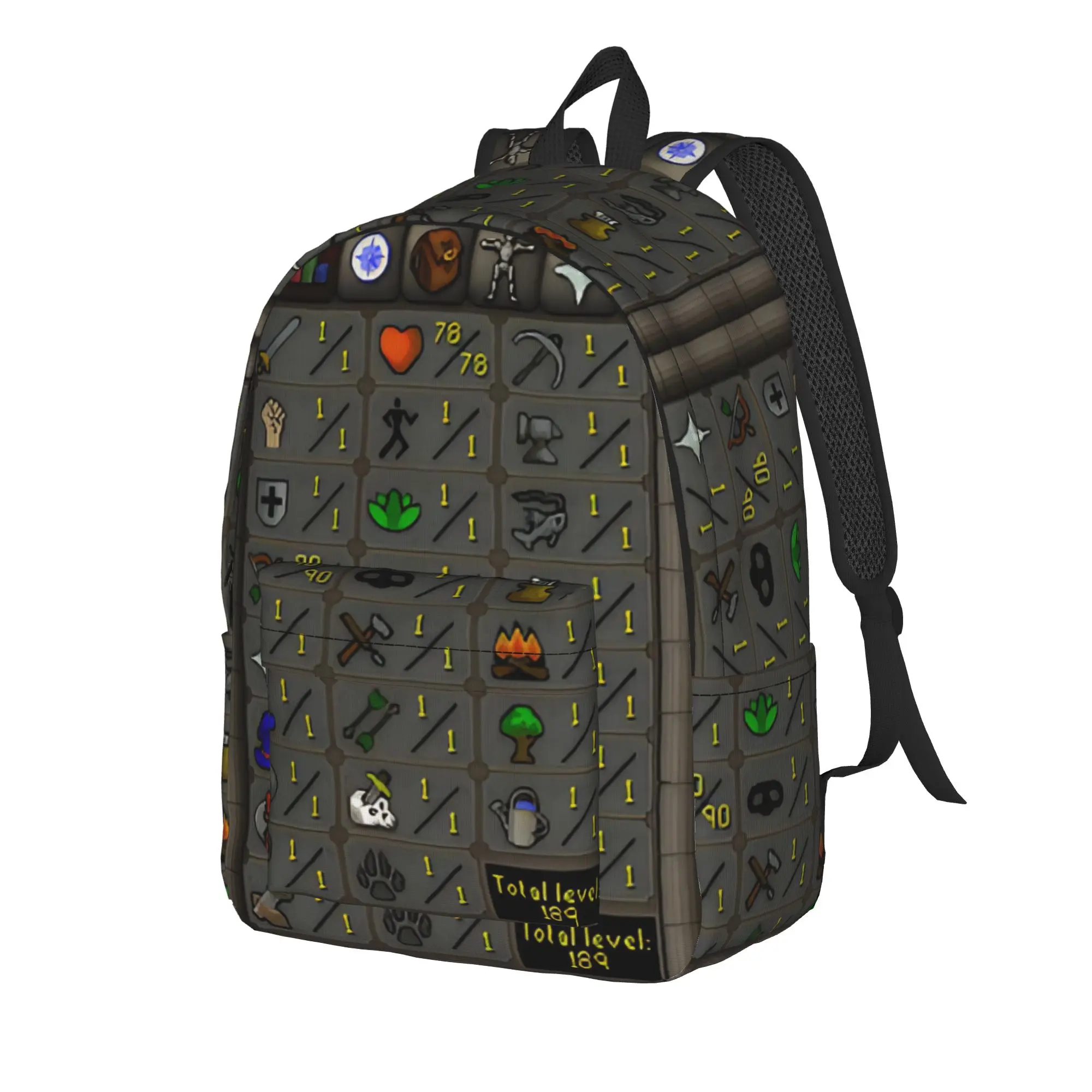Old School RuneScapes Teenage Backpack Outdoor Student Work  Daypack for Men Women College Shoulder Bag