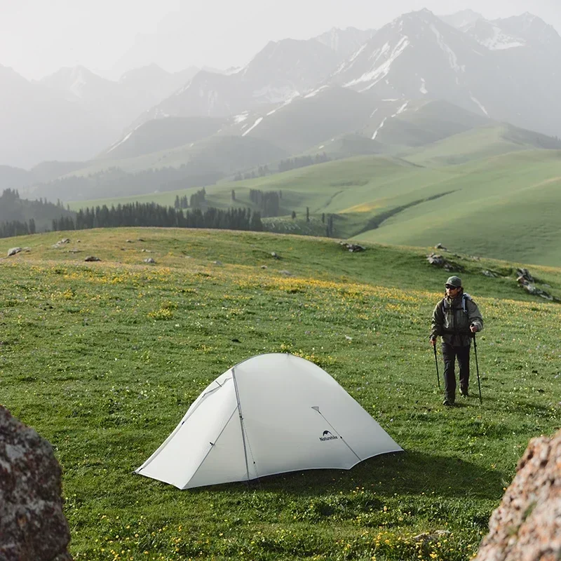 Naturehike Besötétedik -ig UL kültéri kemping Sátor ultralight 2 Férfi 15D Kvarc Gél Dublőz Alvóhely Hátiszák trekking Sátor Gyalogtúra vel Birkózószőnyeg