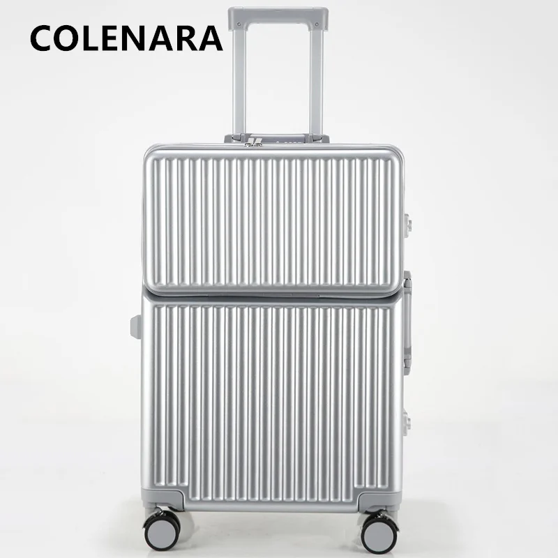 COLENARA Men's Luggage Student Business Boarding Case USB Charging Multifunctional Trolley Case 20