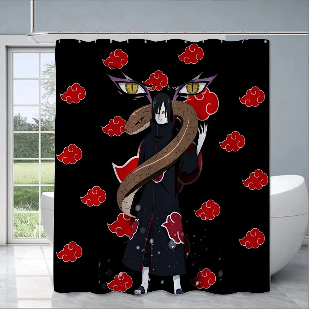 Hot Japan Anime N-NarutoS Shower Curtain Waterproof Polyester Fabric Paint Bath Curtains Home Bathroom Decor Curtain With Hook