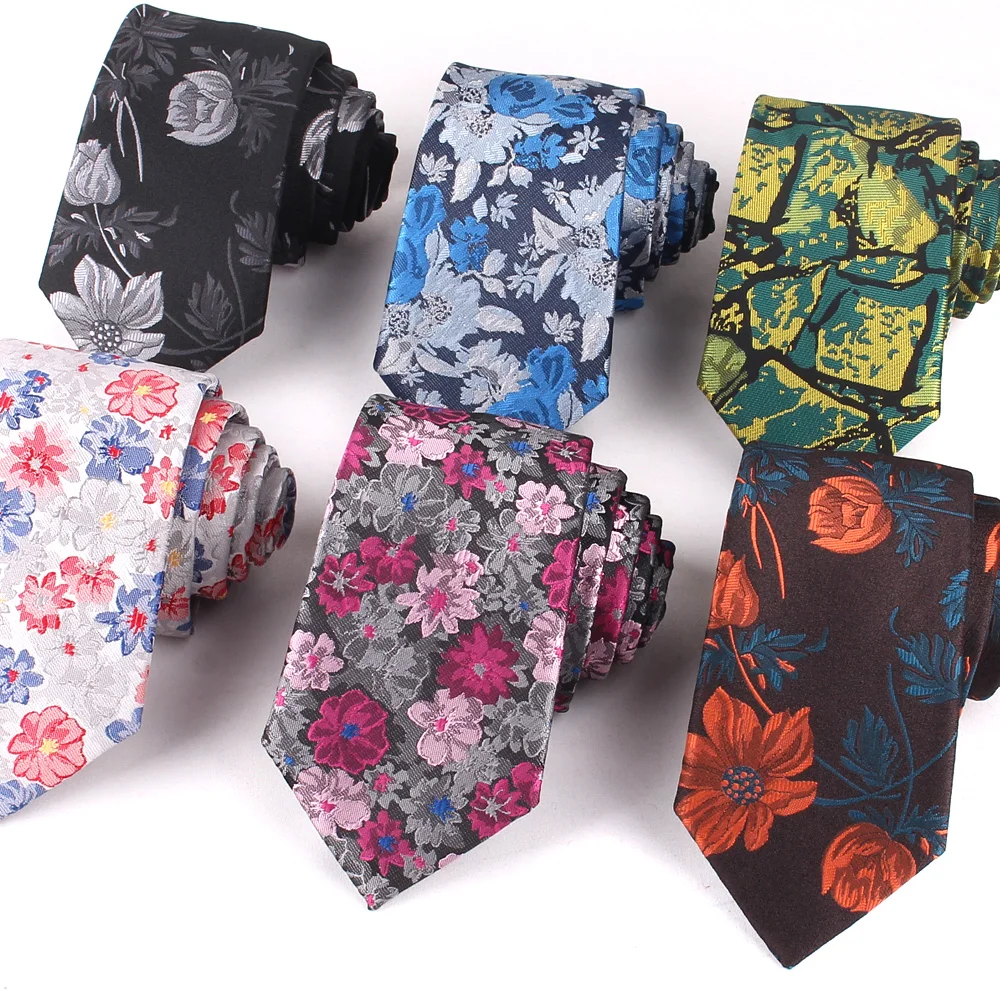 Floral Pattern Necktie Polyester Woven Fabric Men's Tie  Ideal for Business Casual Parties Weddings Groomsmen