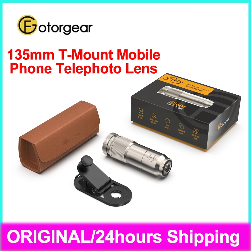 Fotorgear 135mm T-Mount Mobile Phone Telephoto Lens for Portrait Shooting 135mm mobile phone telephoto lens For iPhone Android