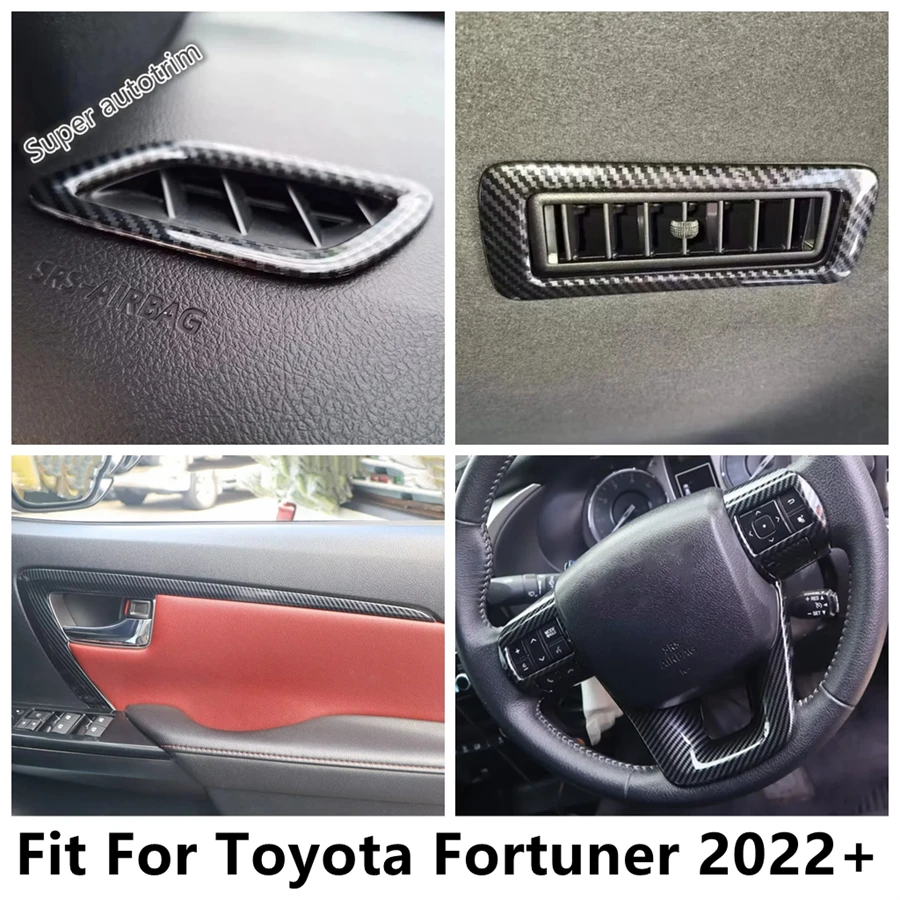 

Steering Wheel / Door Armrest Strip / Roof Air Outlet / Middle AC Vent Cover Trim Accessories For Toyota Fortuner 2022 2023 2024