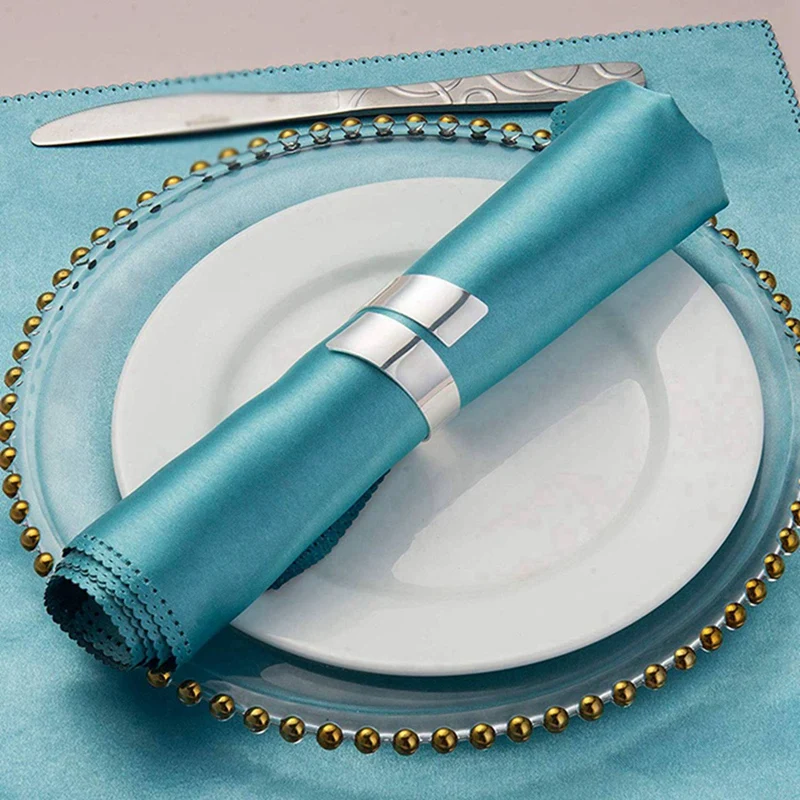 32 Pcs Napkin Rings Handcraft Dinner Table Napkin Holders Alloy Napkin Rings For Wedding Party