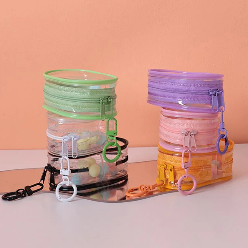 น่ารักการ์ตูนตุ๊กตากระเป๋าเก็บพวงกุญแจ PVC โปร่งใส Mystery Doll Organizer กล่องของขวัญ
