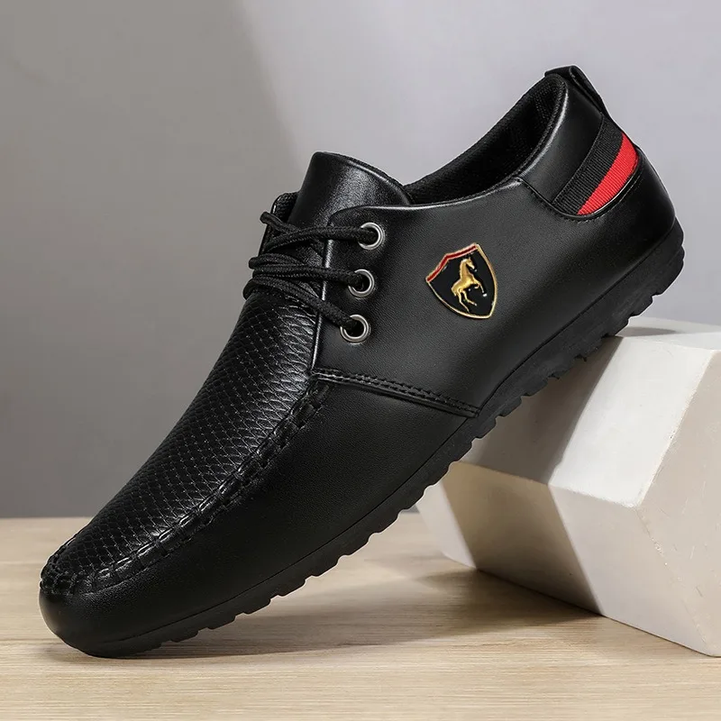 2026 Autumn Men's Casual Small Leather Shoes Trendy And Versatile Wear-Resistant Bean Shoes White Shoes For Men PU Footwear 48