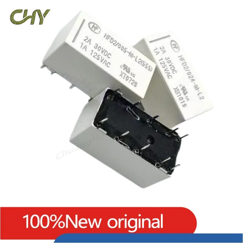 New Original HFD2-003/005/012/024-M-L2 Magnetic Latching Relay Monostable Relay 10Pin DIP DC3V 1A DPDT Miniature Signal Relay