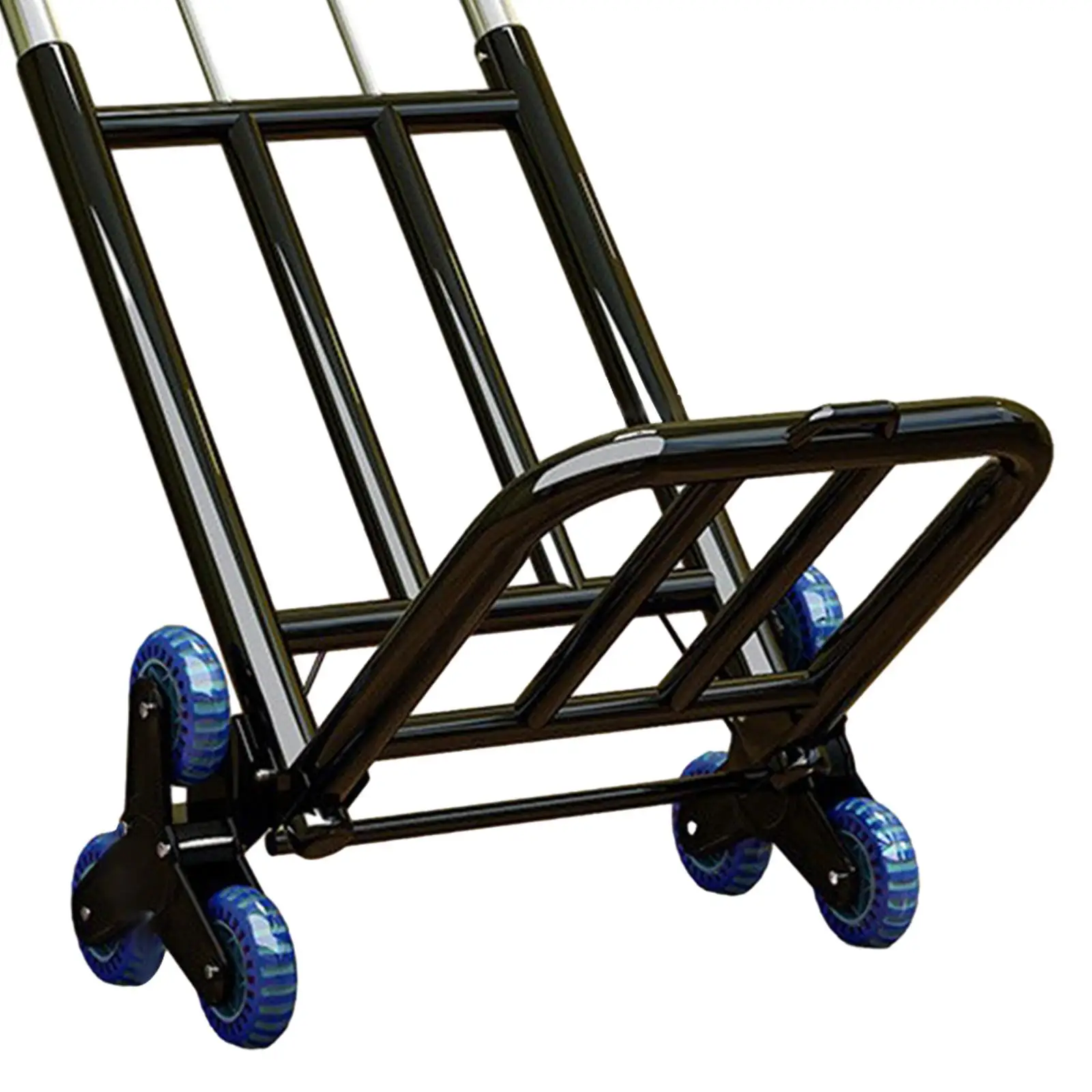 Portable Adjustable Foldable Hand Trolley Cart Adjustable Handle Stair Climbing Cart for Household Transport Trailer