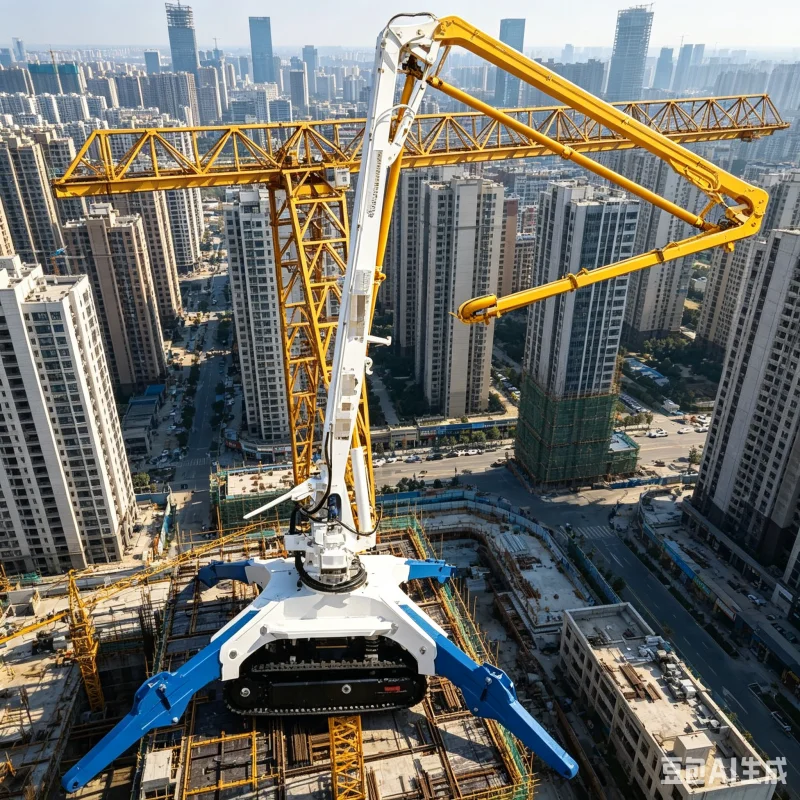High Efficiency Stationary Concrete Placing Boom For High Rise Building Construction To Reduce Manual Labor Cost For Sale
