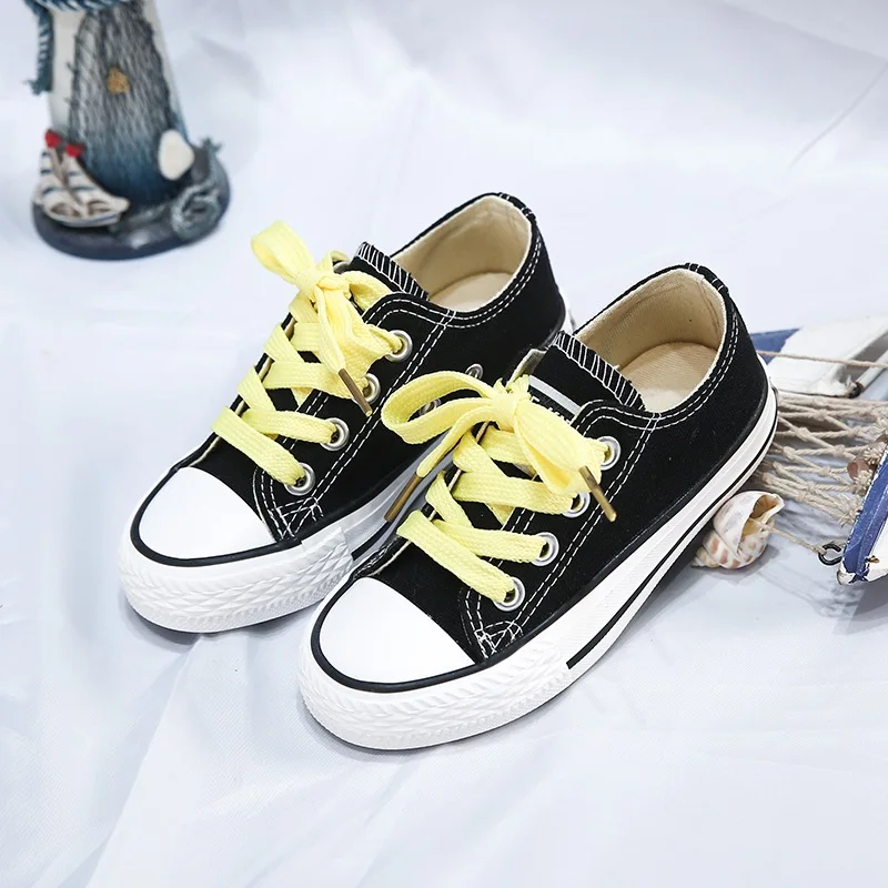 

Children Spring Autumn Cloth Shoes Girls Washed Comfortable Denim Canvas Shoes Boy Candy Color Soft Sole Low Top Casual Kid Shoe