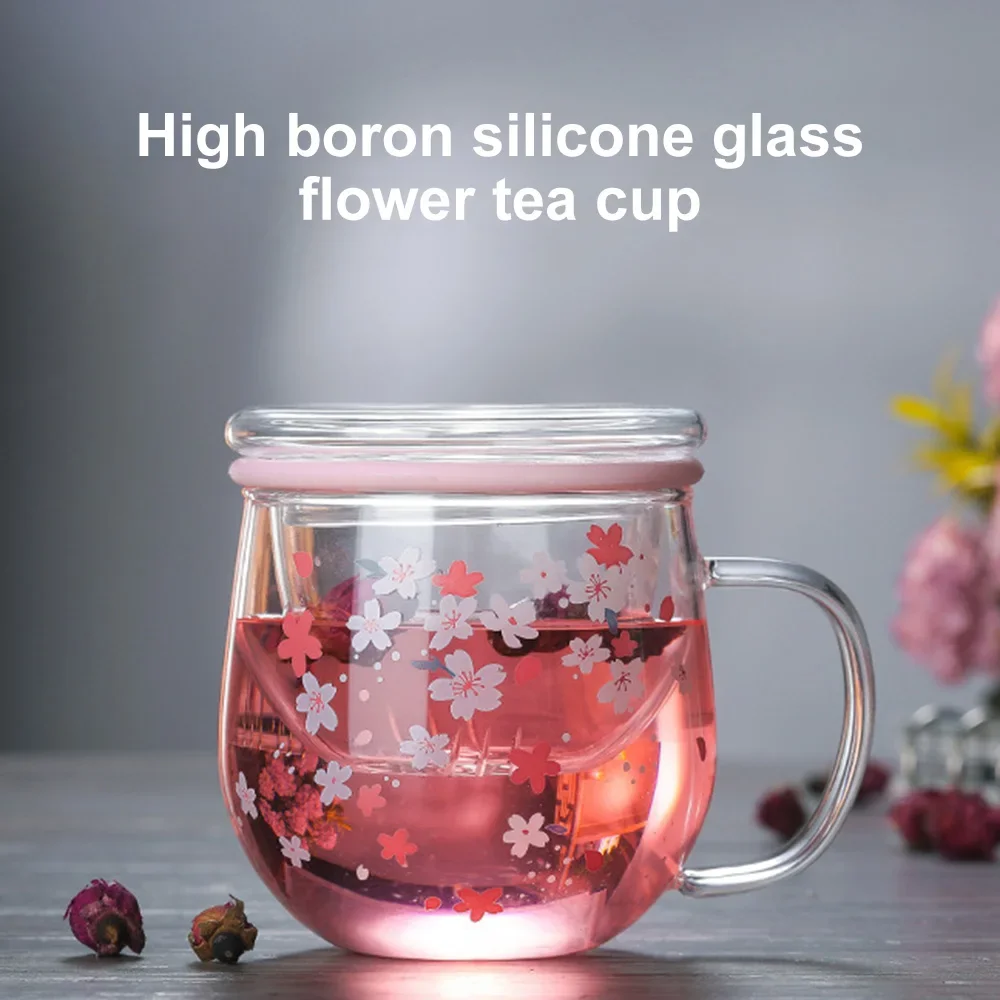 300ml Clear Glass Teapot with Tea Infuser + Lid Heat-resistant Stovetop Safe Tea Pot Loose Leaf and Blooming Tea Maker 보이차