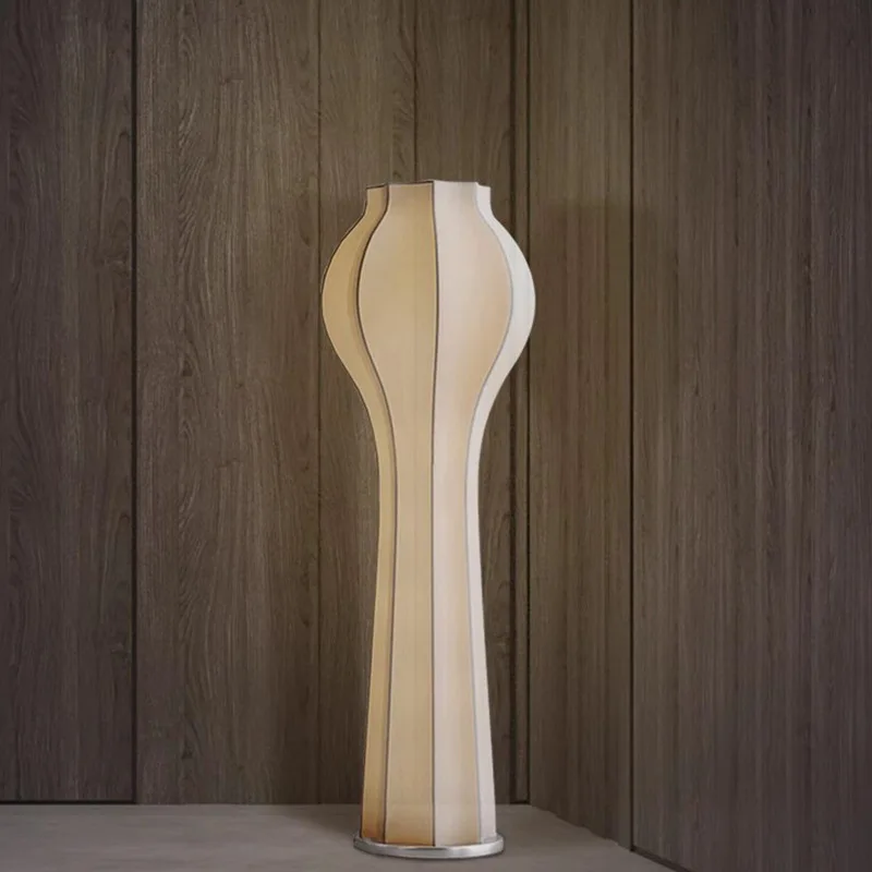 personality Japanese dining room living room bedroom tea room wabi sabi advanced sense silk cloth decorative floor lamp