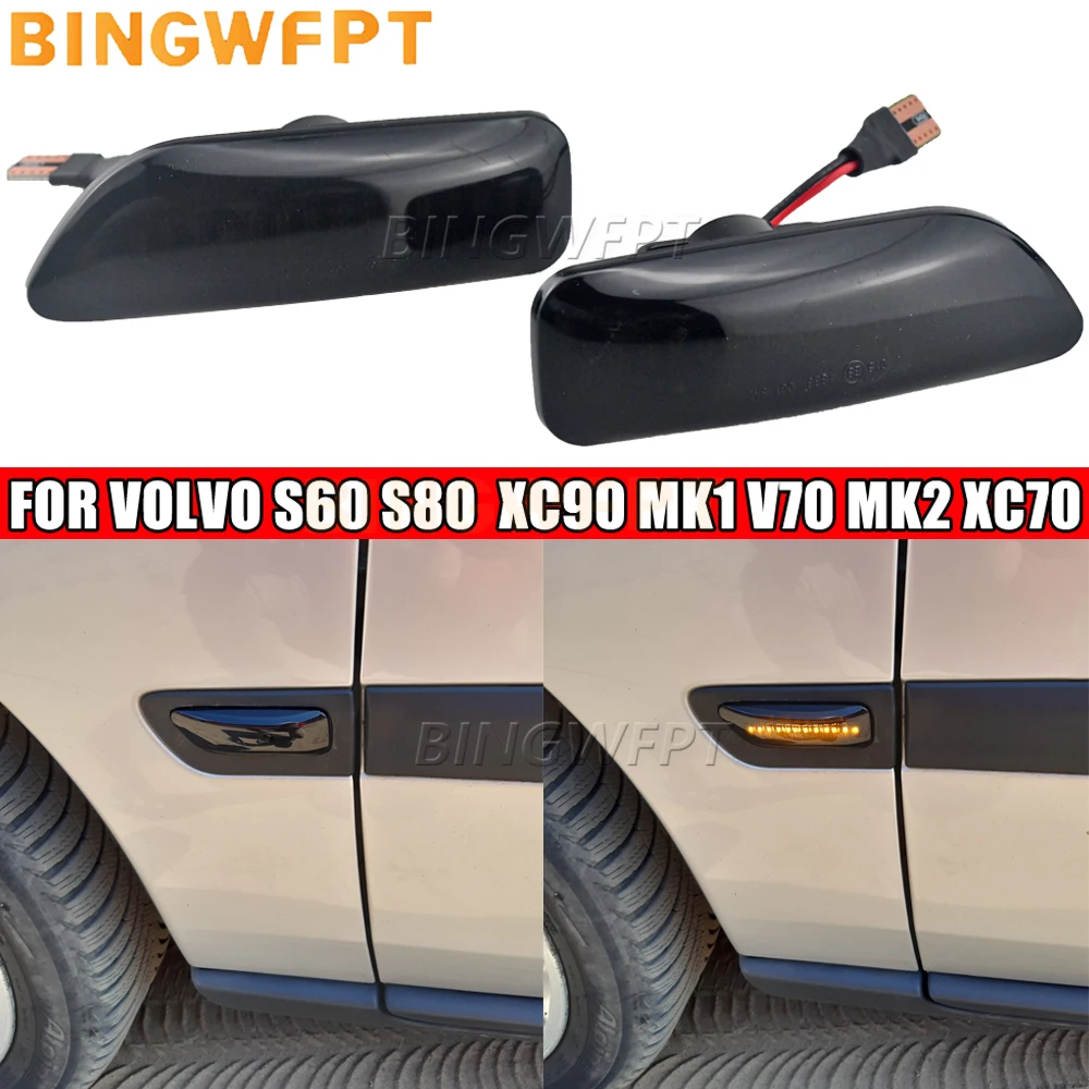 OEM:30722641 34432641 NEW Dynamic LED Amber Side Marker Blinker Lamp Turn Signal Light For Volvo S60 V70 XC90 S80 XC70 1998-2007