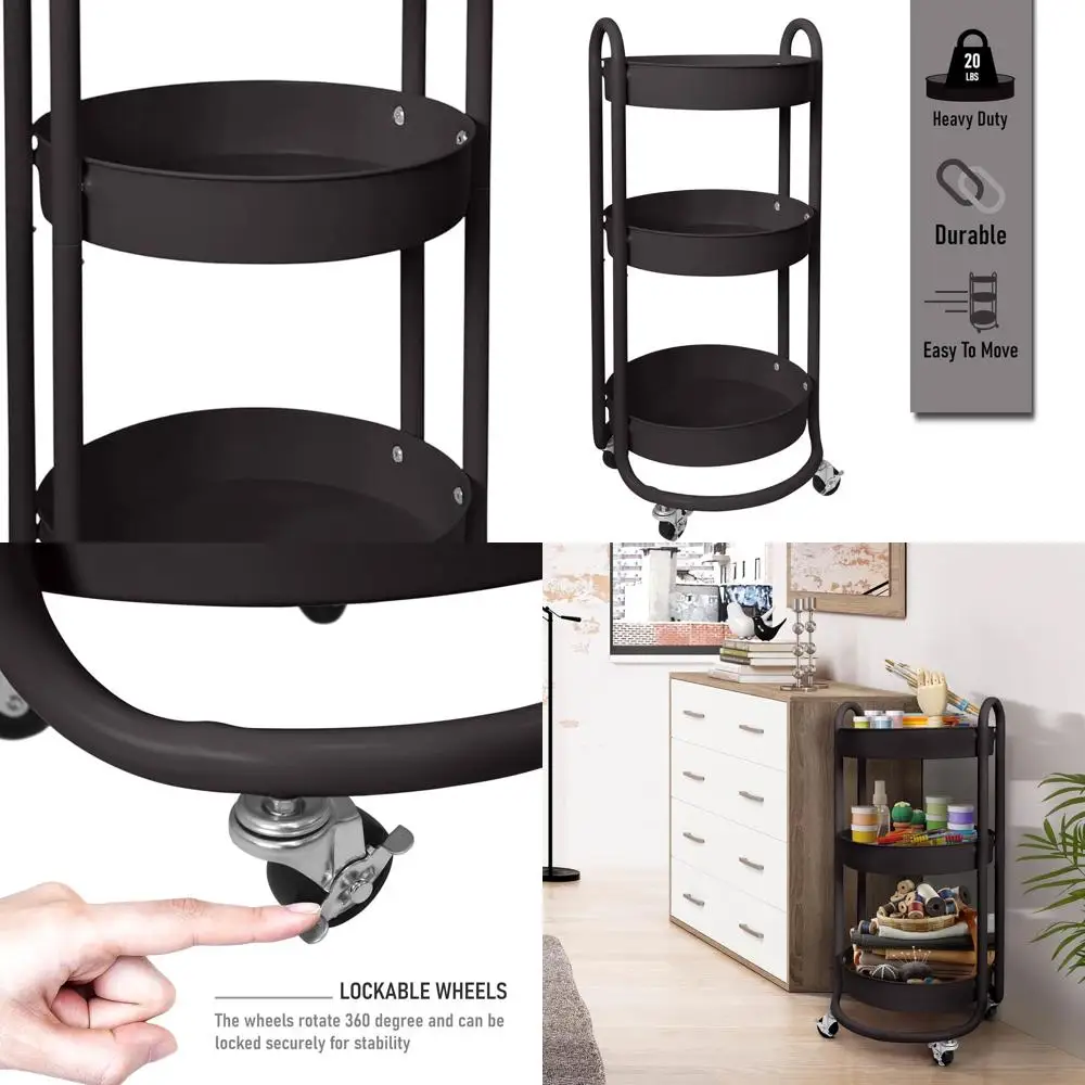 

Трехъярусная металлическая тумба-столик для угля с грузоподъемностью 27 кг и поворотными колесами с фиксатором