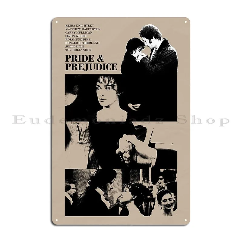 Vintage Pride And Prejudice Poster Metal Plaque Designer Cave Garage Bar Funny Tin Sign Poster