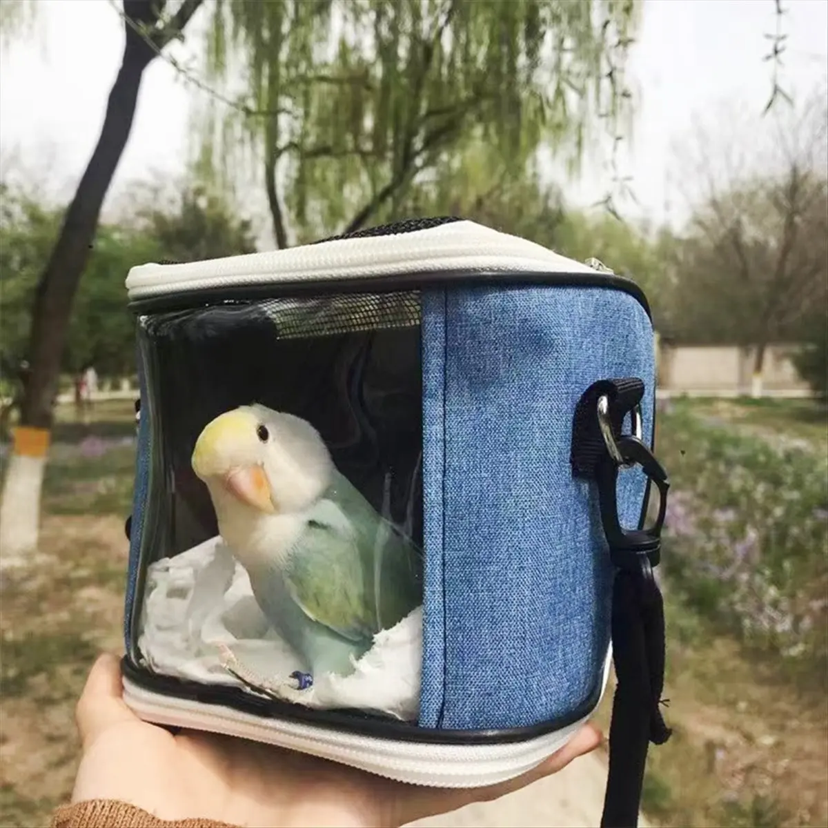 2026 + Parrot and Small Animal Carrying Backpack - Transparent Mesh Travel Cage, Suitable for Long-Tailed Parrots, Hamsters
