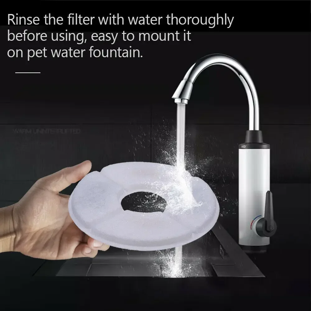 Cat Water Fountain Filter Stainless Steel Top,12 Carbon Filters Pack, Cat Fountain Pet Water Fountain Activated Carbon Filter