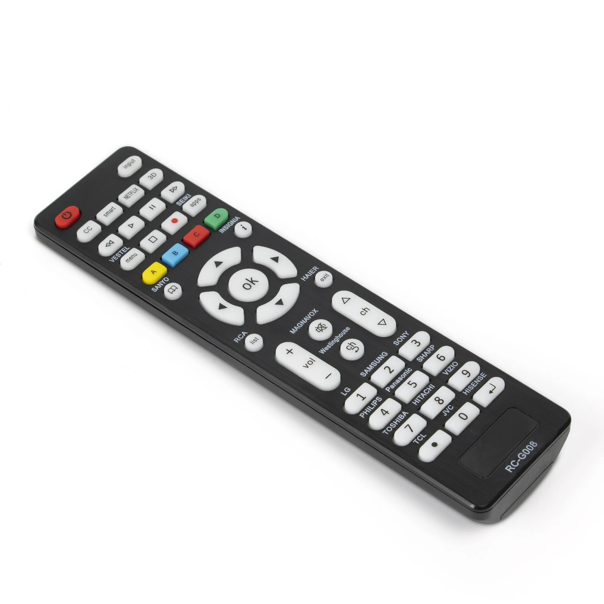 جهاز تحكم عن بعد بديل RC-G008 عالمي للتلفزيون الذكي وسامسونج وسوني هايسنس TCL شارب فيليبس JVC وستنجهاوس مع إضاءة خلفية