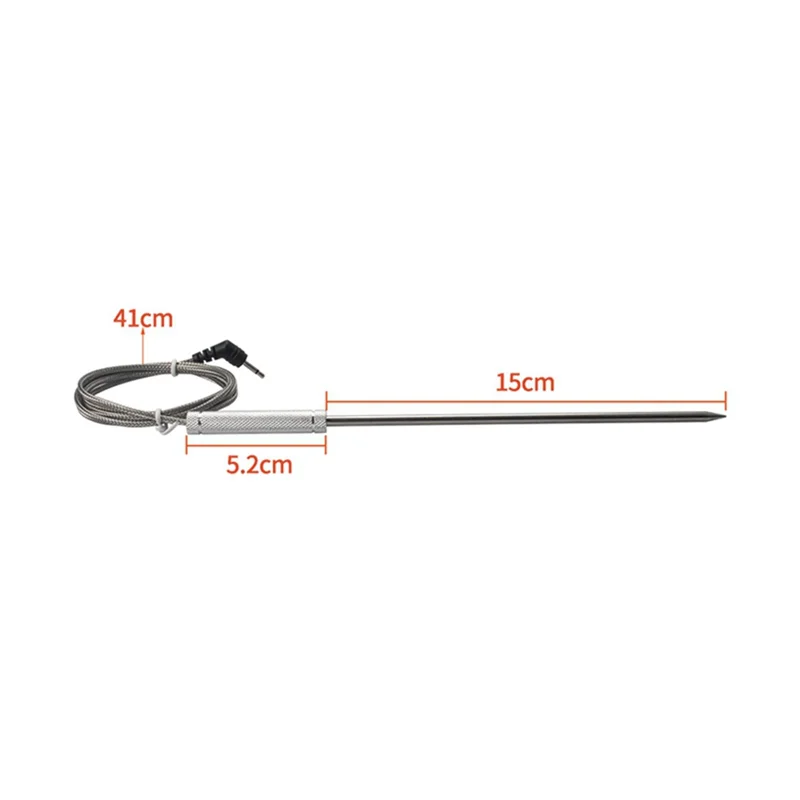 

2 Pack Meat Probe Replacement for Thermopro Thermometers TP20 TP17 TP16 TP08S TP07 TP06,with 2 BBQ Probe Holder Clip SSQ