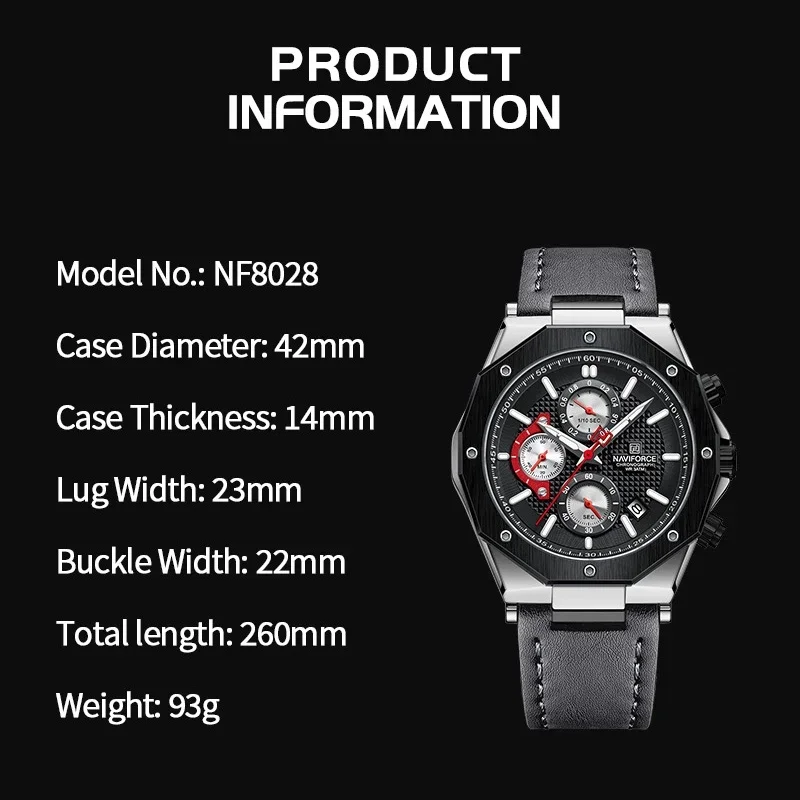 NAVIFORCE 2024 Men Watches Military Waterproof Wristwatch Quartz Sport Clock Leisure Original Brand Watches Relogios Masculino