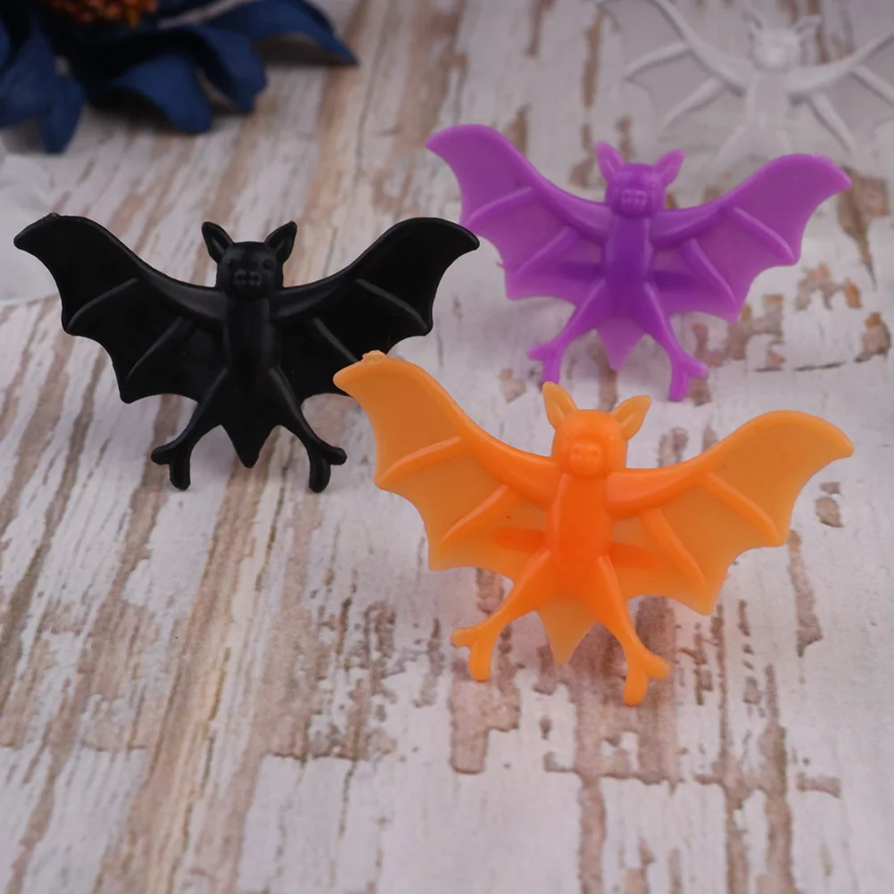 Ensemble de 40 pièces de chauve-souris, décoration d'halloween, doigt Flexible pour enfants et adultes, accessoires de fête, cadeau, anneau d'araignée simulé, anneaux en plastique pour enfants