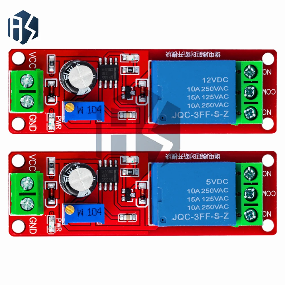 NE555 Timer Delay Relay Module - Adjustable 0~10S Time Delay, DC 5V/12V Compatible, Precision Timing Control  relay shield 0~10S