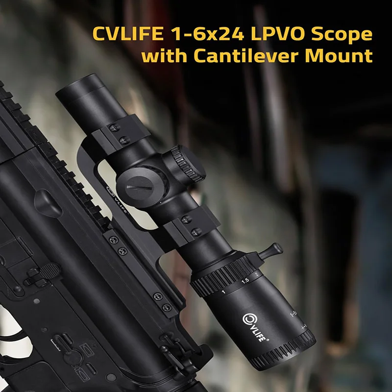 

CVLIFE 1-6X24 IR Rifle Scope Red Green Illuminated EG Reticle Tactical Hunting Shooting Optic Sight with 30mm Cantilever Mount
