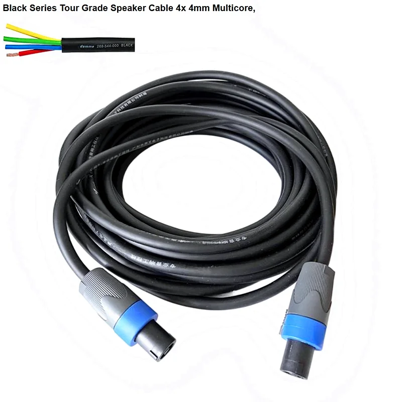 MW Audio High Quality 4*4mm Speaker Cable NL4 Connectors 10 M Length for Audio And Video Equipment