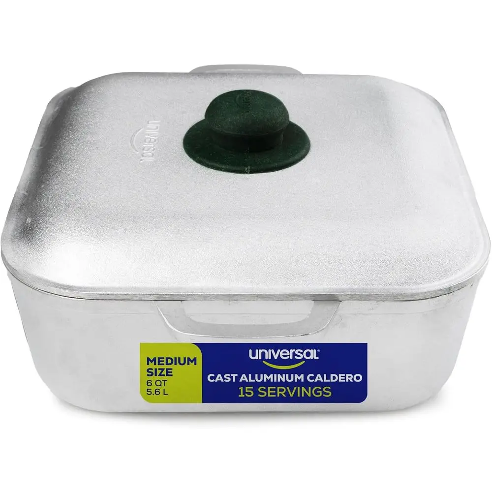 

Unique Square Caldero (6 Quart - 15 Cups), StainlPot, Oven Sae, Even Heat Distribution and ast Cooking Dutch Oven Pot with Lid,