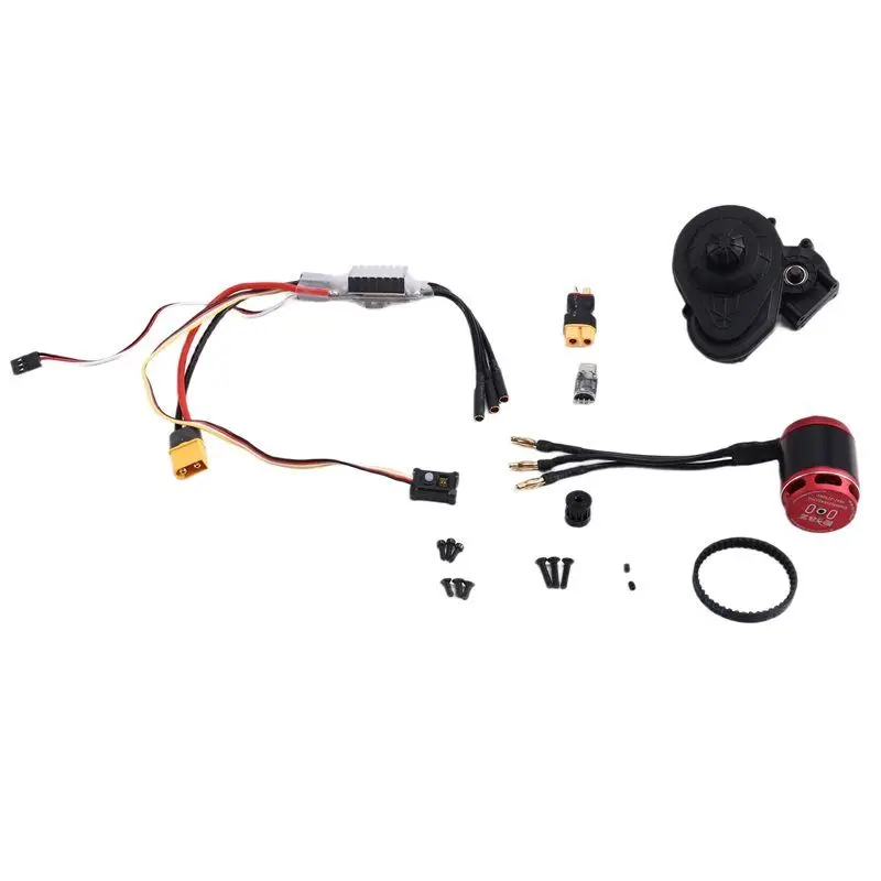 Superr-3542 1850KV Outrunner Brushless Motor AM32 80A ESC With Belt Drive Gear Box For 1/10 RC Crawler Car SCX10 TRX4 TRX6