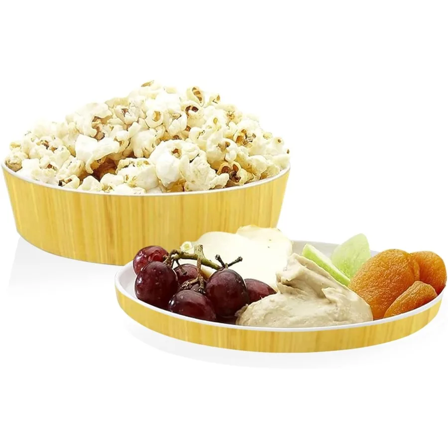 

Rimini Large Bamboo Bowl Bright and Stylish with Lid That Doubles as Plate Great for Salads Sides Snacks Dips and More Perfect