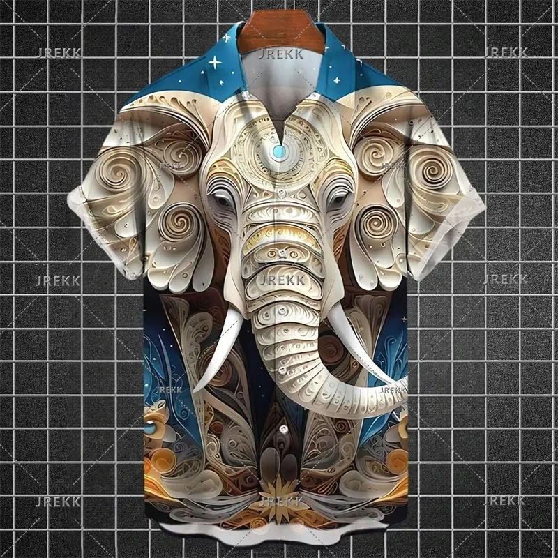 Hindu Nile Lord God Shiva Graphic Shirts For Men 3D Print Short Sleeve Button Up Tee Shirts Blouse Men Plus Size Shirt Tops