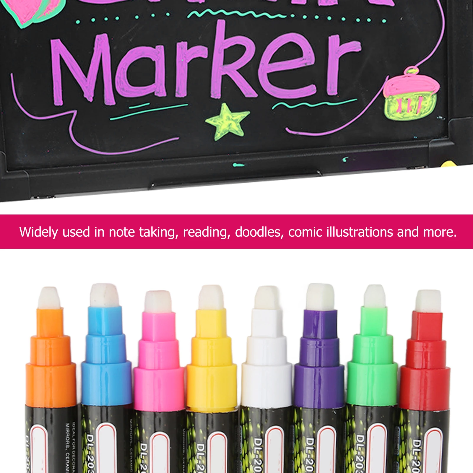 

【New】8 Colors Bright Vibrant Colors Erasable Easy Removal Wide Application Chalkboard Markers Chalk Board Markers