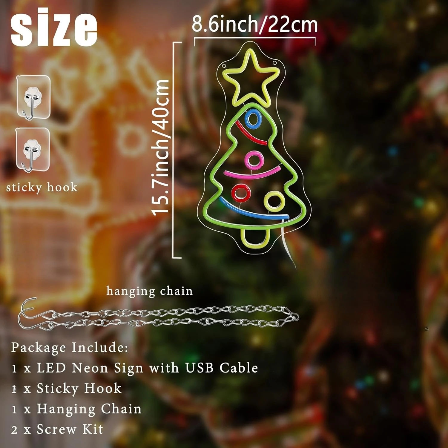 شجرة عيد الميلاد النيون تسجيل USB عكس الضوء LED ضوء النيون لغرفة النوم رجل كهف بار حفل زفاف الديكور هدية نافذة الخفيفة #3