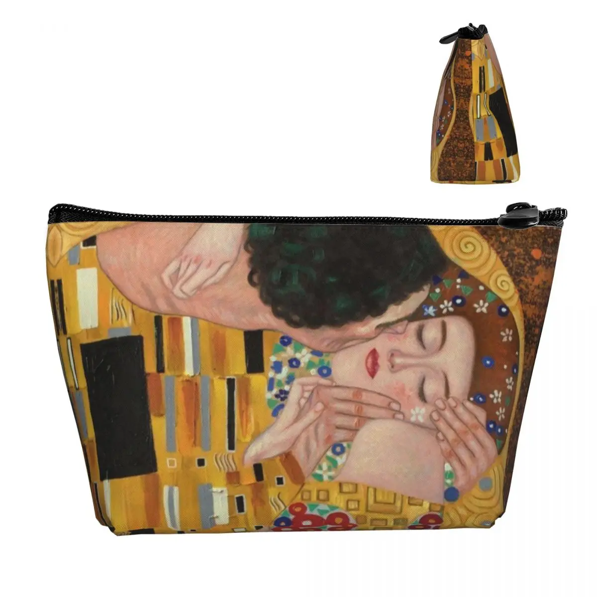 Cute The Kiss By Gustav Klimt Travel Toiletry Bag for Women Painting Art Makeup Cosmetic Bag Beauty Storage Dopp Kit