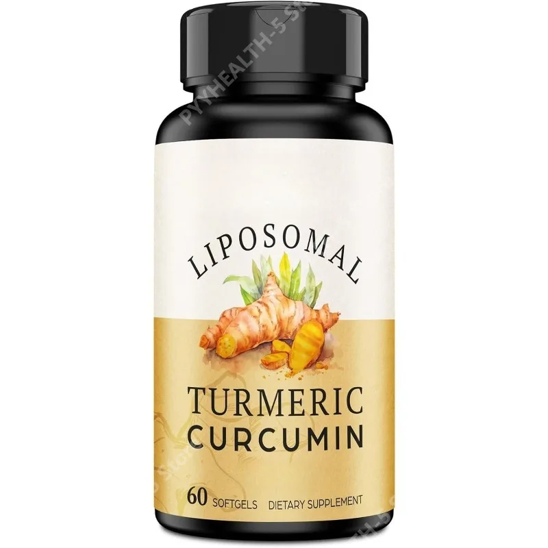 Liposomal Turmeric Curcumin Supplement 2000mg, 95% Extract with Piperine Black Pepper (15mg), Serving size 2, 60 softgels