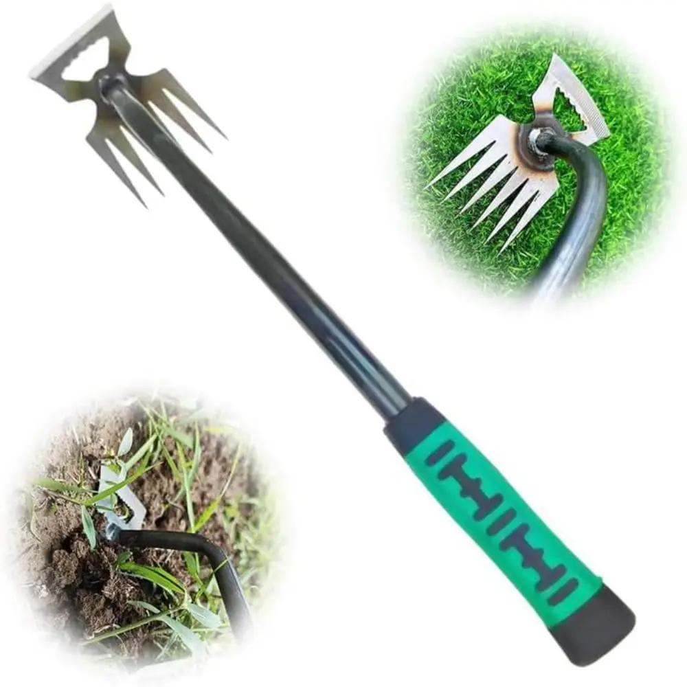 

Stainless Steel Weed Puller Tool Manual Weeder Grass Rooting Hand Weeder Rubber Handle Handheld Weed Dandelion Remover Farmland