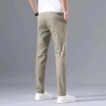 2025 Spring Autumn Thin Slim Men Casual Pants Classic Business Cotton Stretch Golf Trousers Korean Fashion Male Clothing Pants 3