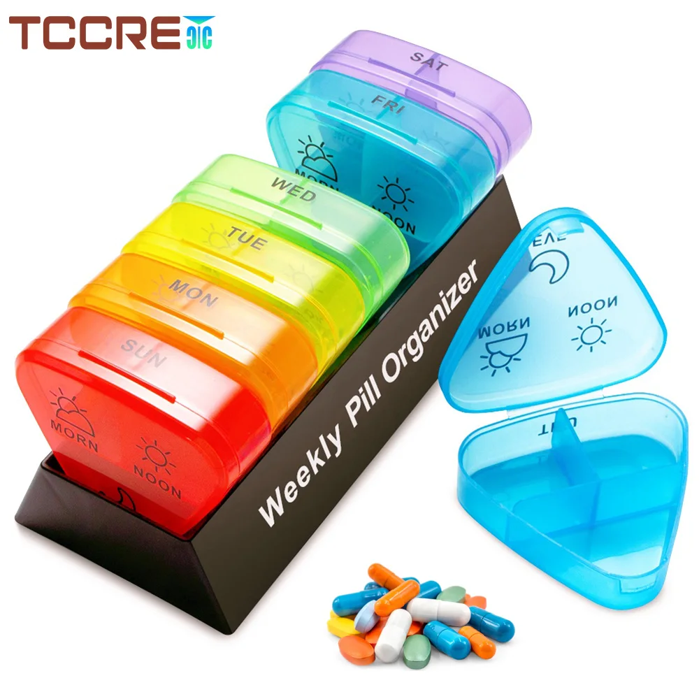 1PCS Weekly Pill Organizer 3 Times a Day, 21 Compartments Pill Organizer, BPA Free Medicine Portable Pill Container for Vitamin