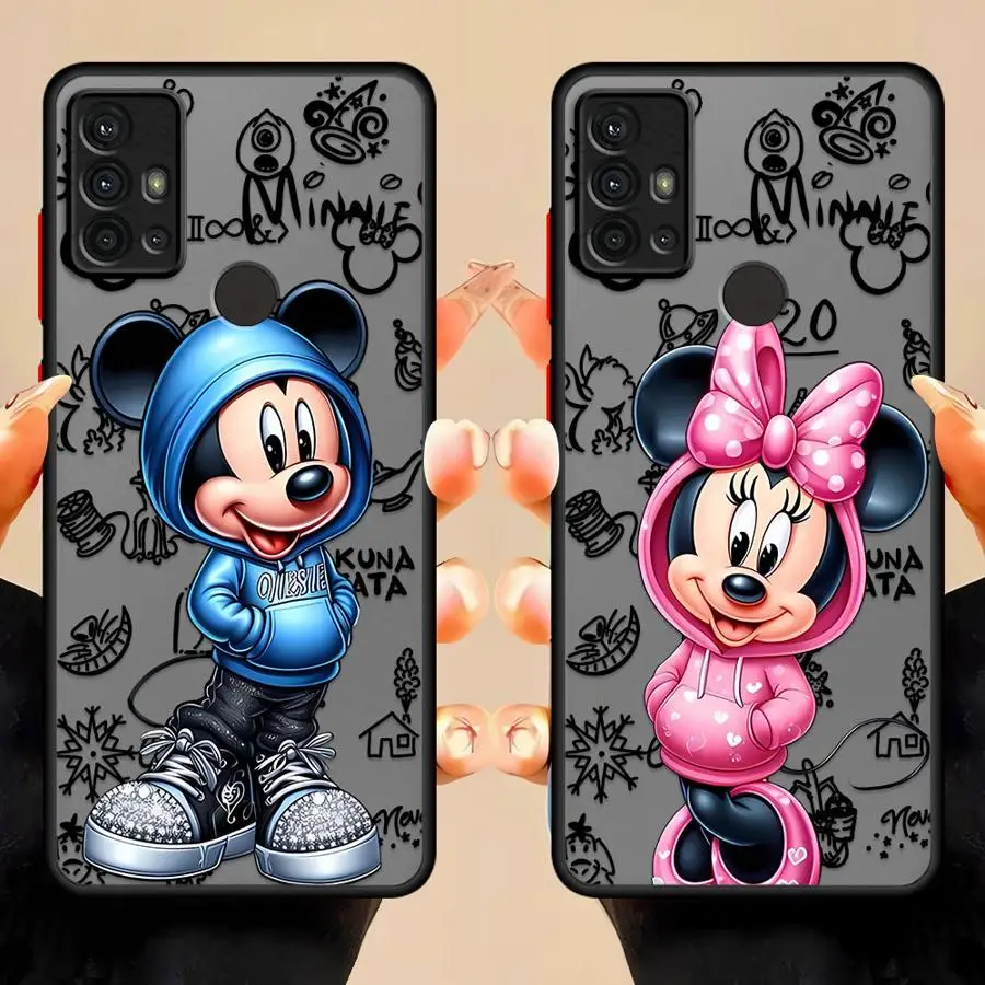 

Чехол для Samsung Galaxy A50 Note 20 Ultra 10+ 9 8 A70 A15 A16 A13 A12 A14 A06 A30s A05s Black Edge Shell Disney Minnie Mickey