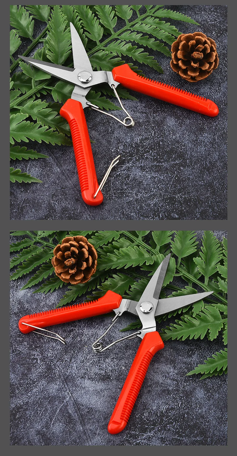 190 mm Gartenschere mit geradem Kopf, rutschfester Griff, Edelstahl-Outils-Handbücher, Haushalts-Bonsai-Gartenschere, Pruing-Schere – Detail 31