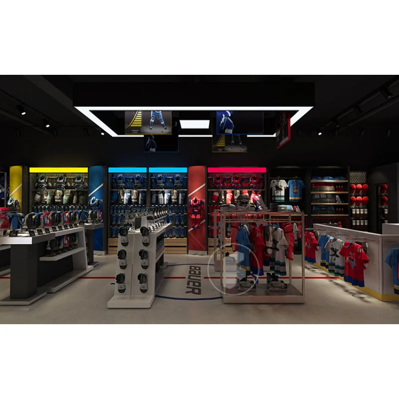 （customized）Modern New Design European Style Sport Shop Interior Decoration Display  Furniture Shop Fittings Retail