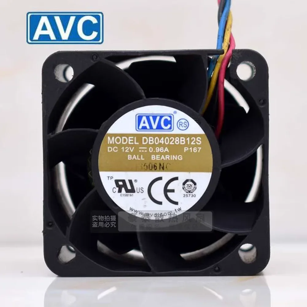 for AVC DB04028B12S 12V 0.96A 4CM 40mm 4028 4 wires server cooling fan violence 40*40*28MM