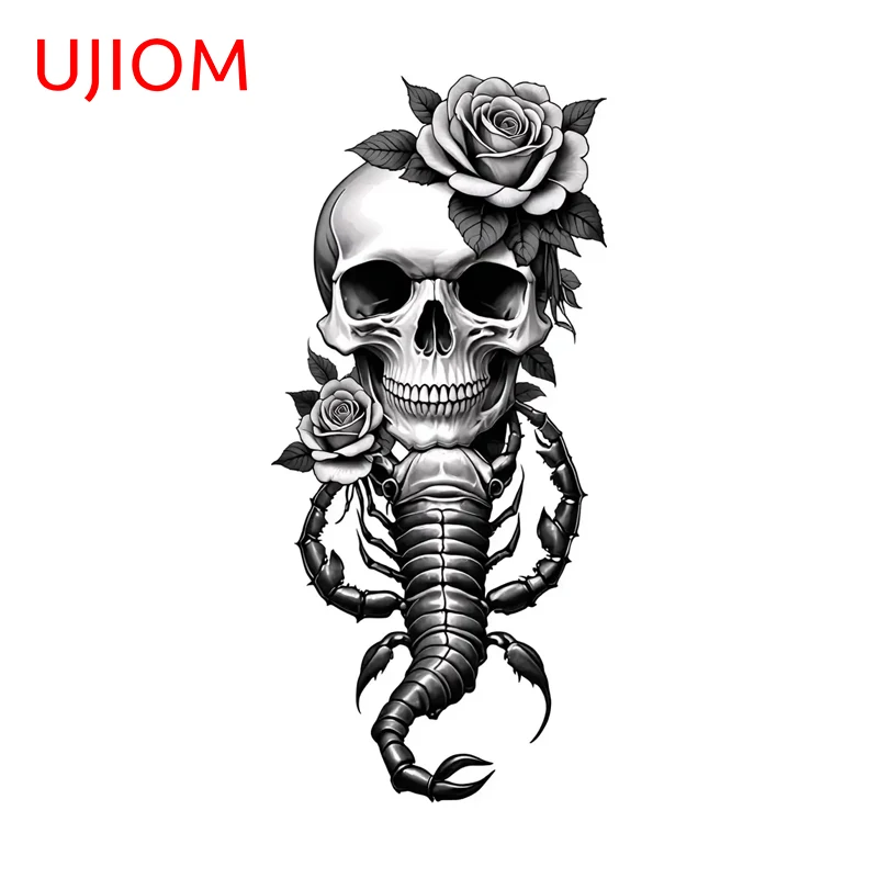 UJIOM Grey Skull Flower Scorpion Wall Sticker Trendy Premium Hot Selling Customizable Decal Suitable For Baby Nursery Room