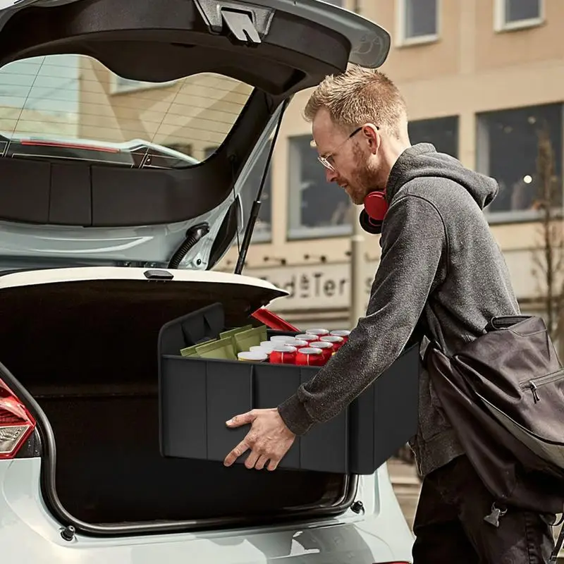 Foldable Car Trunk Storage Box Collapsible Car Trunk Storage Organizer Sturdy Convenient Oxford Cloth Container Box Vehicle