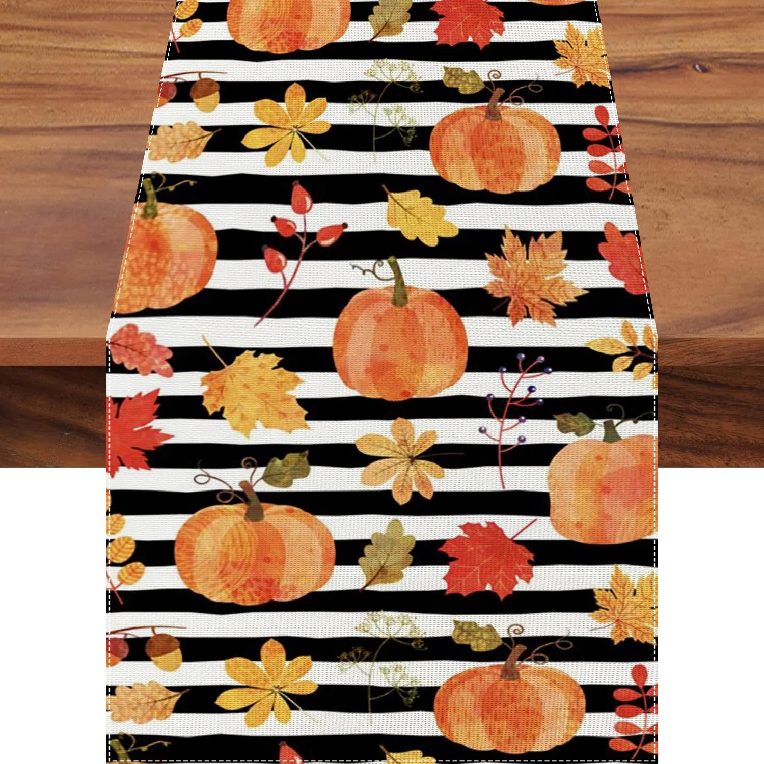 

Autumn harvest pumpkin maple leaf table runner Thanksgiving decoration kitchen tablecloth living room TV cabinet tablecloth